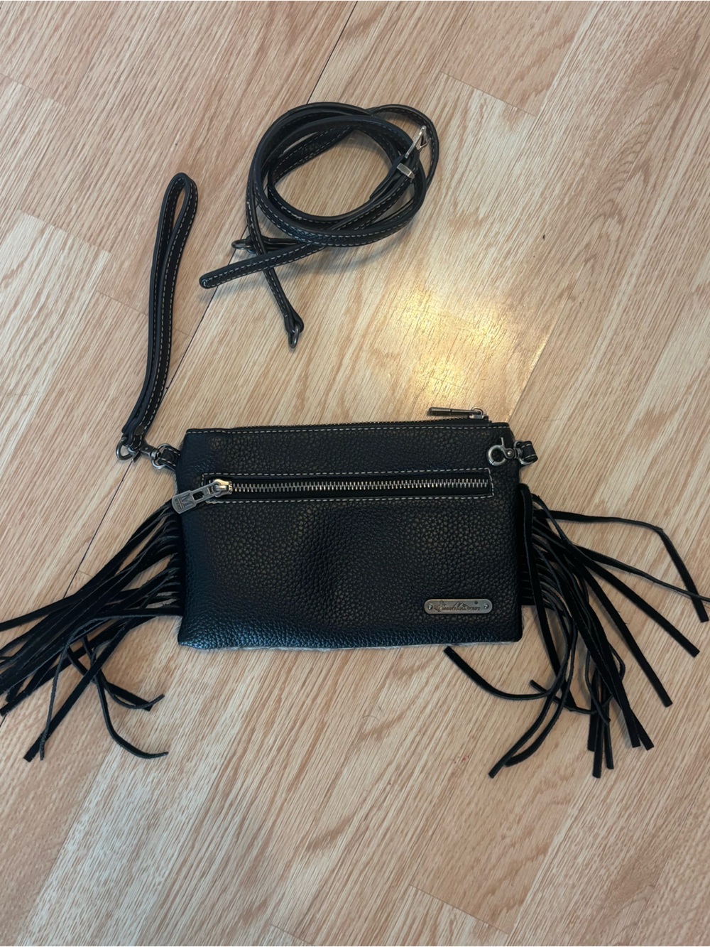 Montana West Women’s cowhide Crossbody Bag with Black Fringe - Picture 2 of 3